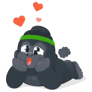 Mike lying down happily with hearts overhead